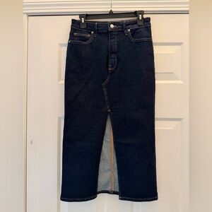 NWT Good American Midi Denim Jean Skirt